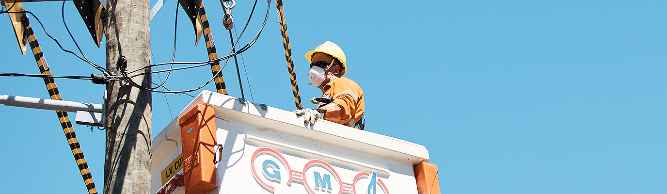 Ausgrid worker in crane