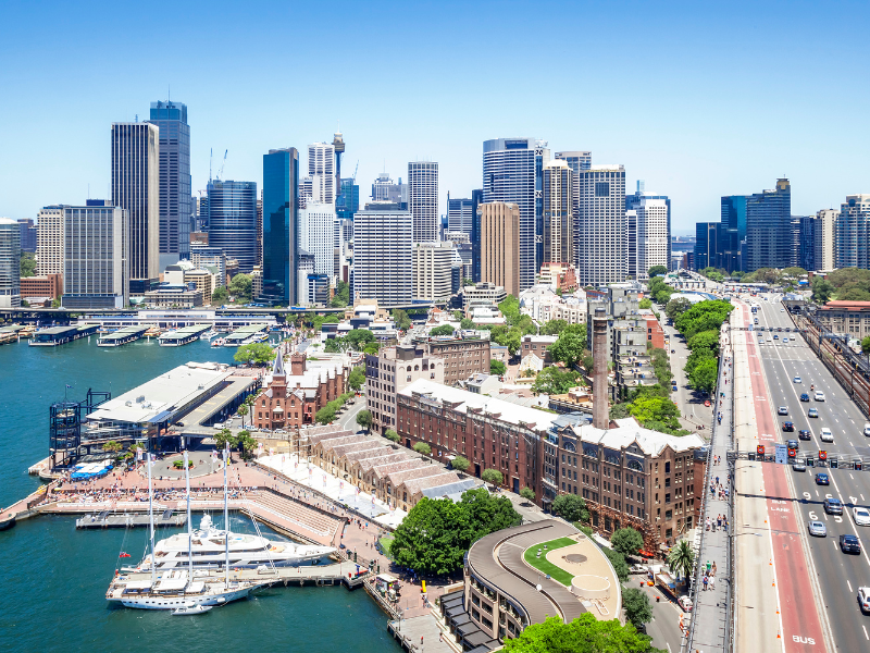 Aerial shot of Sydney 