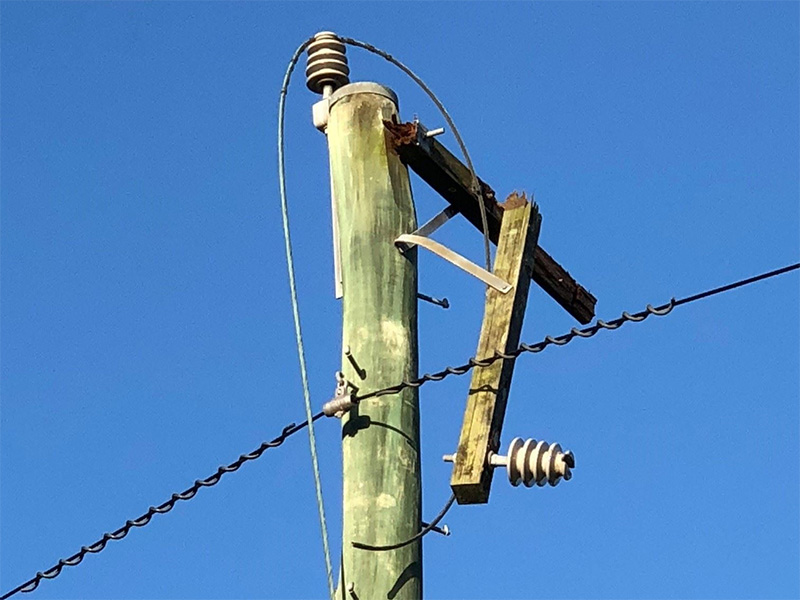 Copper theft damages electricity pole - Ausgrid 2024