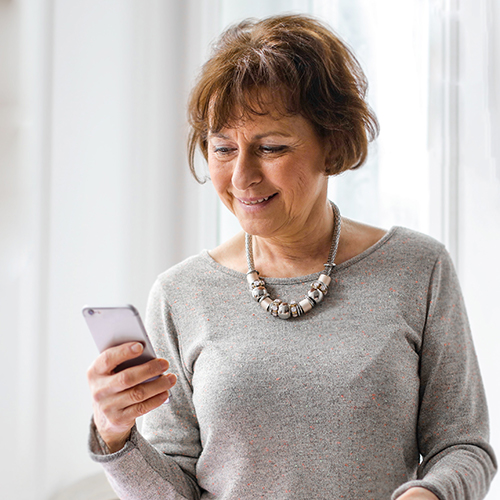 lady checking phone