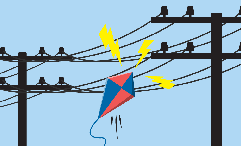 ball hitting electrical wire