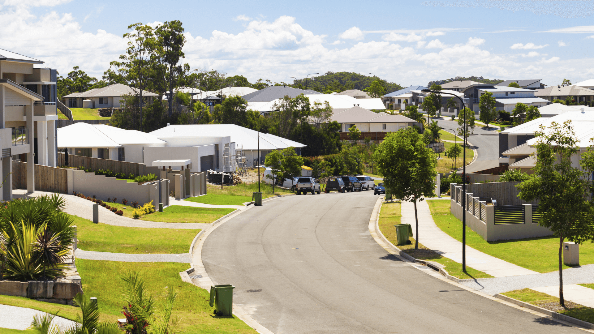 Residential street shot at street level